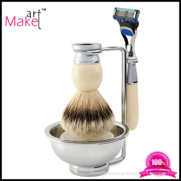 Quality silvertip badger hair shaving brush set